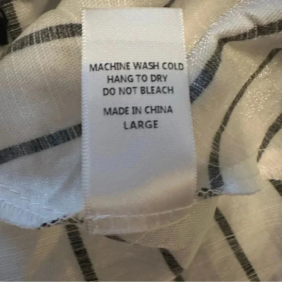 NWT PPLA Dottie Black and White Striped High-Low Top size L - Picture 8 of 10